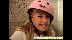 Cute blonde teen little summer enjoys solo pleasure